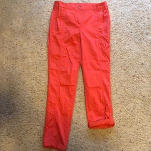 Chico’s Ankle Cuffed Orange Sz 0 Pant NWOT